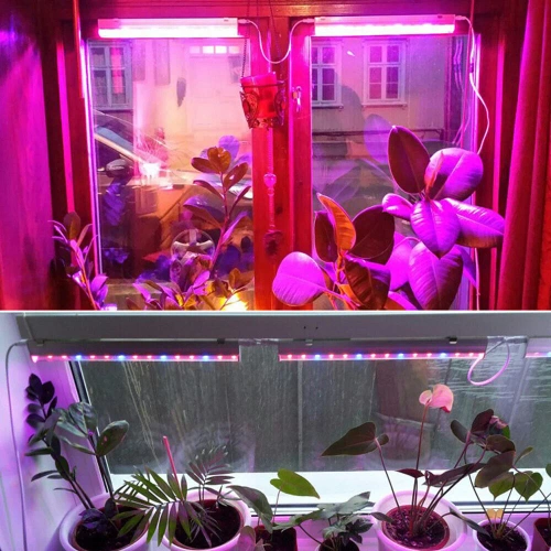 Zestaw 2 lamp do wzrostu kwiatów | Lampa 6W do uprawy roślin | Lampa z kablem zasilającym oraz przewodem łączeniowym | DG-T5-Whitel DG-T5-Whitel