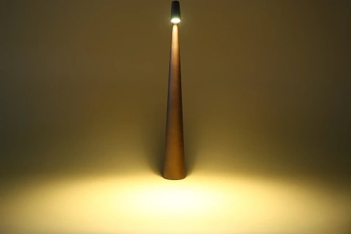 Lampa stołowa 43cm | Bezprzewodowa lampka nocna z wbudowanym akumulatorem | Lampka z dotykowym sterowaniem | HMS-455-BROWN