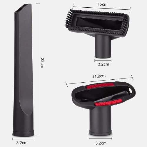 Zestaw końcówek do odkurzacza | Uniwersalne ssawki do odkurzacza | VCA-5in1-BLACK