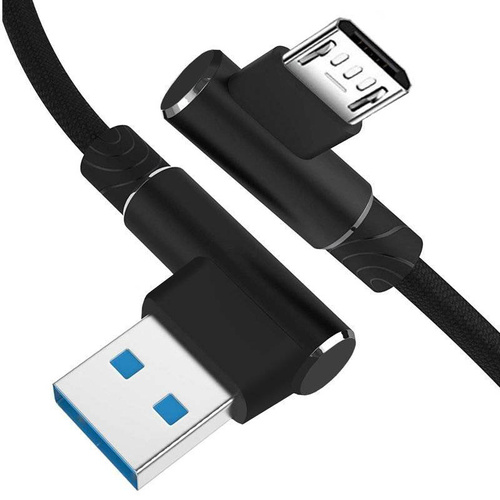 Micro-USB 1M | Kątowy kabel USB do ładowania telefonu | Quick Charge 3.0 2.4A | AM30