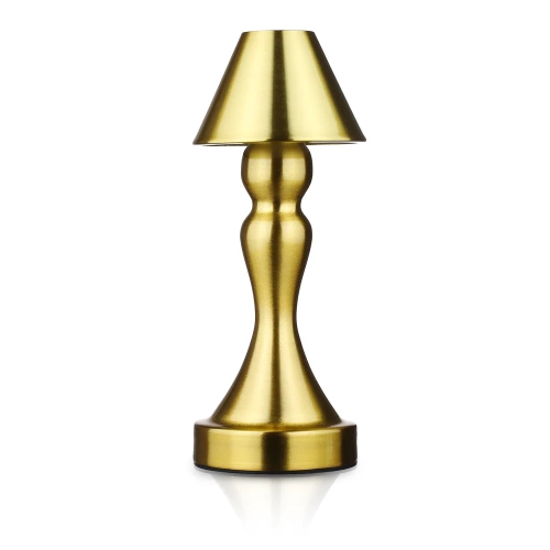 Lampa stołowa z wbudowanym akumulatorem | Lampa nocna z trzema barwami świecenia | Nastrojowa lampka do hotelu, restauracji | HJA12-A-GOLD