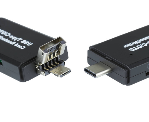 Czytnik kart pamięci SD, microSD | USB, micro USB, USB typ C | USB OTG | CR-023