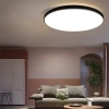 Czarny, okrągły plafon LED 24W | Niemrugający CCD panel natynkowy | RLB-C30W-B