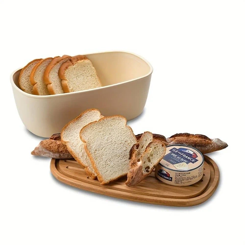 Pojemnik do przechowywania chleba | Chlebak na pieczywo | Pojemnik na bułki z deską do krojenia | FC-B215
