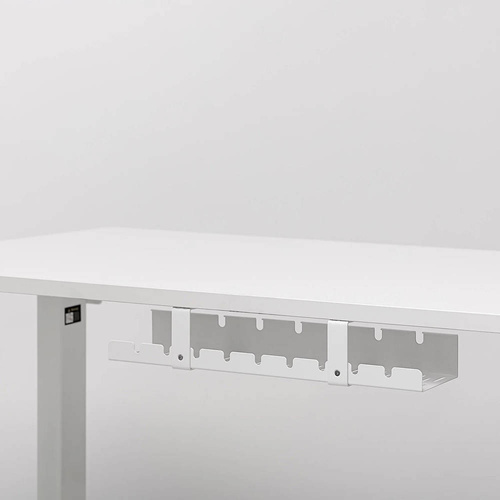 Organizer na kable pod blat biurka 50 cm | Koszyk, prowadnica, uchwyt | Biały | CWT-O1