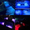 Oświetlenie LED RGB wnętrza samochodu pod USB | łączność Bluetooth z aplikacją w telefonie | 4x pasek LED 12 diod 5050 22cm | pilot IR | tryby muzyczne 