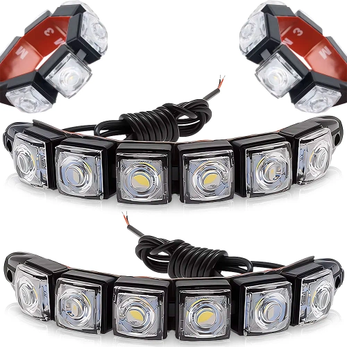 Światła do jazdy dziennej | Elastyczne lampy DRL z 12 diodami LED FLEX | DRL-006-1