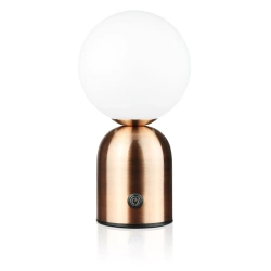 Elegancka lampa stołowa z regulacją barwy oraz mocy świecenia | Dotykowa lampka nocna z wbudowanym akumulatorem |  YG-D031-COPPER