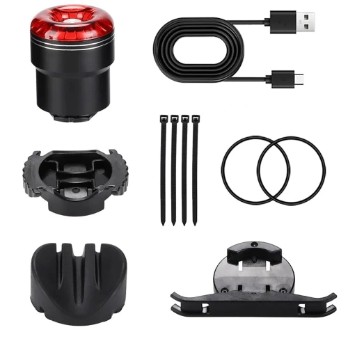 Inteligentna tylna lampka rowerowa | Oświetlenie LED z czujnikiem hamowania  |  Wodoodporna tylna lampka rowerowa LED IP65 z funkcją hamowania i ładowaniem USB | WD-SR