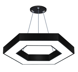 Lampa sufitowa wisząca LED 36W | heksagon | aluminium | CCD niemrugająca | Φ60x6 | LPL-002