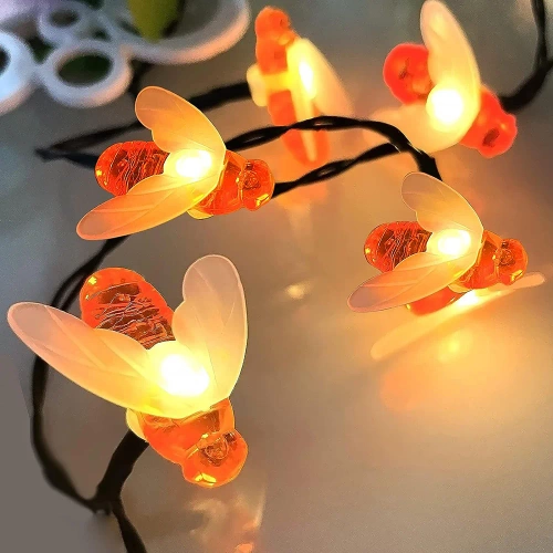 Girlanda solarna LED Pszczoły 20 LED lampa ogrodowa wbijana 5m | BEE-20LED-5M