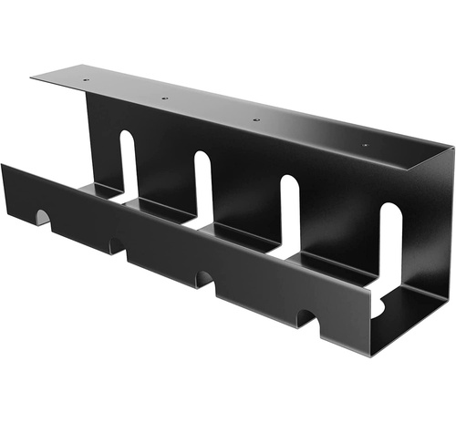 Organizer na kable pod blat biurka 40 cm | Koszyk, prowadnica, uchwyt | Czarny | CWT-O2