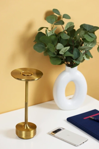 Lampa stołowa z trzema barwami świecenia | Lampka nocna z wbudowanym akumulatorem | HJA-25-GOLD
