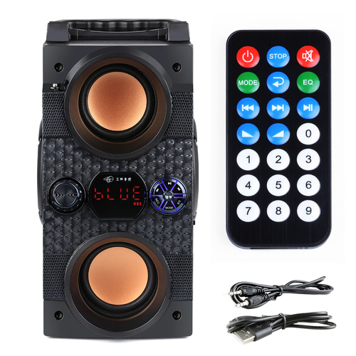 Przenośna kolumna Bluetooth | 4 głośniki, drewniana obudowa | wejście na mikrofon i tryb "Karaoke" | SP-A25