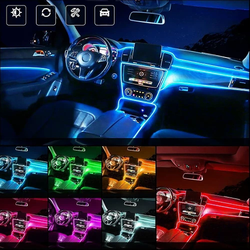 Dwustronny światłowód | Wielokolorowy pasek led | El wire | RGB-5M-2