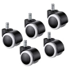 Uniwersalne kółka do fotela biurowego | Zestaw 5 kółek do mebli | Kółka do krzesła obrotowego | WXL-D50MM-5PCS