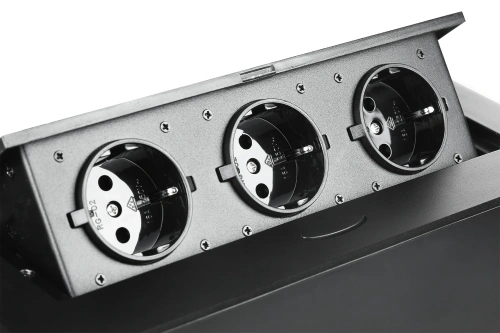 Potrójne gniazdo z uziemieniem chowane w blat | JX-S267J