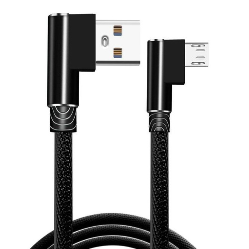 Micro-USB 1M | Kątowy kabel USB do ładowania telefonu | Quick Charge 3.0 2.4A | AM30
