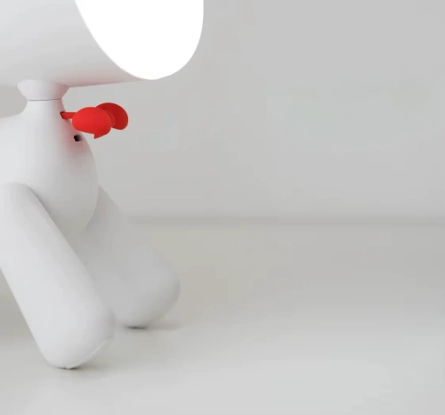 Urocza lampka LED w kształcie pieska z regulacją jasności i akumulatorem USB | Lampka biurkowa Waggy Puppy |  YG-TD104-W