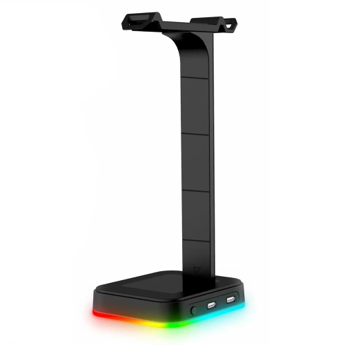 Podstawka pod słuchawki | stojak, hak, wieszak na słuchawki | podświetlenie RGB | HS-D9-BLACK