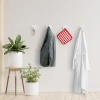 Biały haczyk na ubrania, ściereczki, ręczniki | Samoprzylepny uchwyt na akcesoria kuchenne | BXG-4PCS-WHITE
