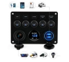 Panel sterujący 12V 24V IP65 z USB | Panel sterowania z podświetlanymi przełącznikami | Podwójna ładowarka USB 2.1 A / 5 V | Gniazdo zapalniczki 12V 