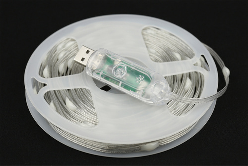Taśma LED WS2812B RGBIC 5 m | Neon, łańcuch świetlny | Pilot IR, Bluetooth, IP65, USB | ASF-RGB-5M
