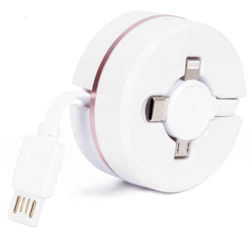Rozwijany kabel 3w1 | 1M | 4 kolory | T10-1M