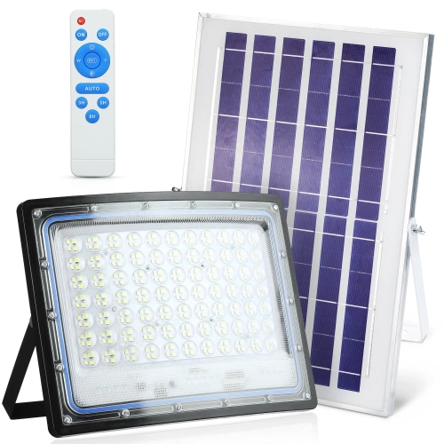 Naświetlacz LED 50W z pilotem | Naświetlacz LED 50W z panelem solarnym  IP66 ,1500lm | LD66-50W