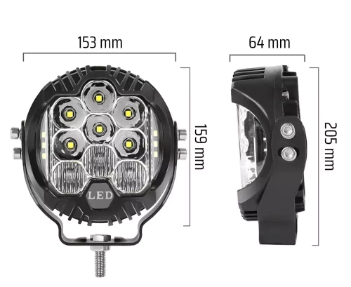 Lampa robocza LED 7" 50W 5000lm | 2w1 | DRL + reflektor dalekosiężny | WL002-50W