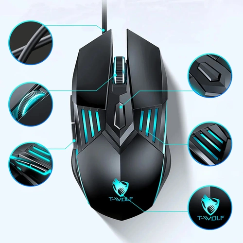 Myszka przewodowa dla graczy | Myszka gamingowa z podświetleniem RGB | G560-Black