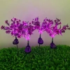 Kwiatek solarny | Ogrodowa lampa solarna LED Storczyk bukiet | 60 cm, 600 mAh | FLD-16-PURPLE