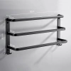Wieszak na ręczniki | Uchwyt ścienny do łazienki | Drążek łazienkowy | MJR-50CM-3-BLACK