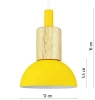 Lampa wisząca z żółtym kloszem i drewnem | Minimalistyczna  lampa w stylu skandynawskim z oprawą  E27 |  YG-XD002A-Y