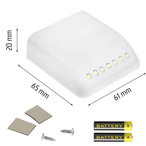 Lampka meblowa z czujnikiem ruchu | Lampa LED do szafy lub szuflady | Oświetlenie z czujnikiem zbliżeniowym | GY-30-WHITE