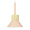Lampa wisząca z różowym kloszem i drewnem | Minimalistyczna  lampa w stylu skandynawskim  z oprawą E27  |YG-XD002B-P