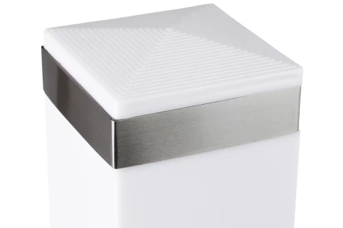 Lampa ogrodowa stojąca, słupek kwadratowy na żarówkę E27 | Zasilanie 230V, stal nierdzewna | Inox, 45cm | LLF-45CM