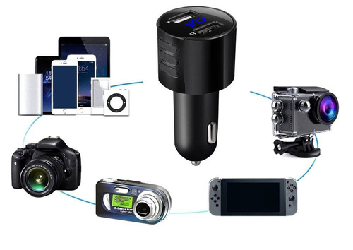 Bluetooth | Transmiter samochodowy FM z wyświetlaczem LED | Ładowarka USB | Zestaw głośnomówiący | X20