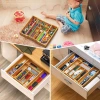 Organizer na sztućce | Bambusowy, regulowany wkład XL do szuflady z 8 przegródkami | KBT-G844