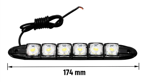 Światła do jazdy dziennej | Elastyczne lampy DRL z 12 diodami LED FLEX | DRL-006-1