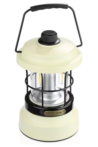 Lampka kempingowa LED w stylu retro z funkcją powerbanka | Płynna regulacja jasności i barwy | 3000mAh, 20-260lm, 5-120h, IPX6 | Biała | MY-880