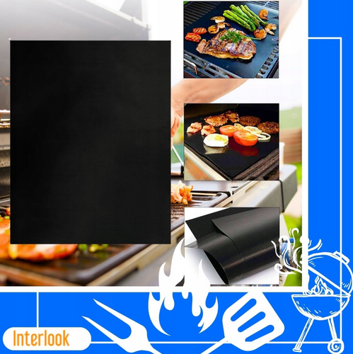 Mata teflonowa na grill | Ruszt wielorazowy | Tacka na grill | BTF-430-B-5x