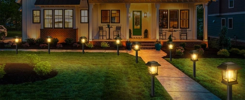 Ogrodowa lampka solarna LED | Wbiajny słupek | HK-115B