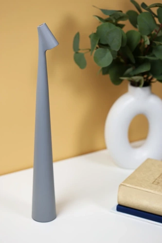 Lampa stołowa 43cm | Bezprzewodowa lampka nocna z wbudowanym akumulatorem | Lampka z dotykowym sterowaniem | HMS-455-GREY