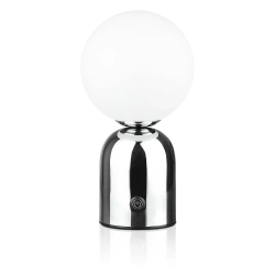 Elegancka lampa stołowa z regulacją barwy oraz mocy świecenia | Dotykowa lampka nocna z wbudowanym akumulatorem |  YG-D031-SILVER