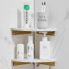 Narożna półka łazienkowa | Marmurowa półka na kosmetyki | TBD-211-WHITE-MRBL