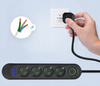 Listwa sieciowa 3 m | 4 gniazda + 3x USB | czarna | LH-F04U
