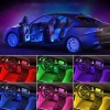 Oświetlenie LED RGB wnętrza samochodu pod USB | łączność Bluetooth z aplikacją w telefonie | 4x pasek LED 12 diod 5050 22cm | pilot IR | tryby muzyczne 