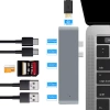 Rozdzielacz USB-C na 2x USB-A + 2x USB-C + kart SD + TF + HDMI | adapter, rozgałęźnik typ C 7w1 | HUB