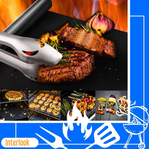 Mata teflonowa na grill | Ruszt wielorazowy | Tacka na grill | BTF-430-B-5x